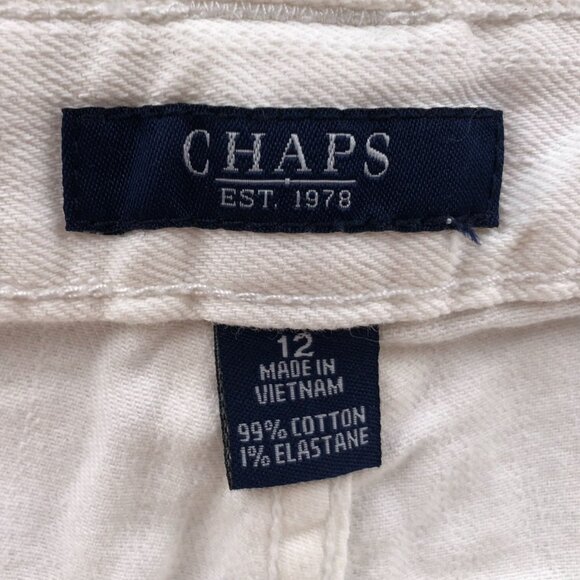 Chaps Womens Pants Size 12 Flared Leg Classic White Casual Stretch Cotton Travel - Picture 3 of 14